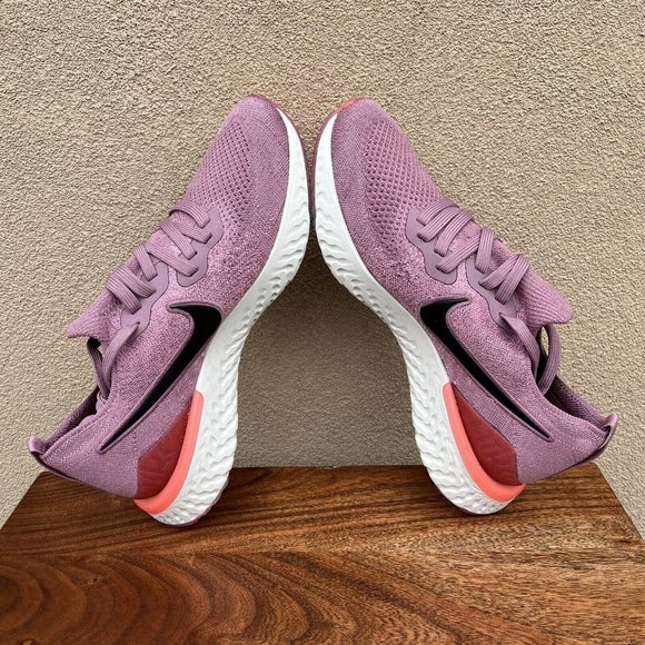 Nike Epic React Flyknit 2 Plum Dust Low Top Running Shoes BQ8927-500 Womens NEW - Picture 5 of 7